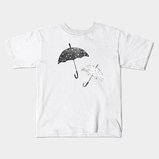 Umbrellas BW- Full Size Image Kids T-Shirt